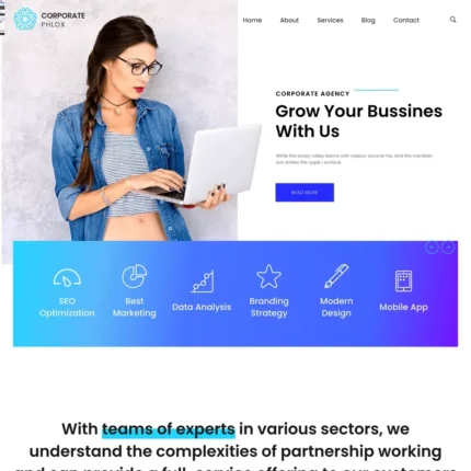 Corporate Agency Website Design with Free VPS Web Hosting