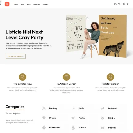 Online Bookstore Website Design with Free VPS Web Hosting