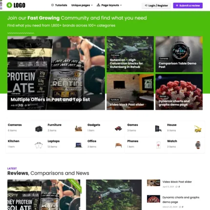 Product Review Website Design with Free VPS Web Hosting