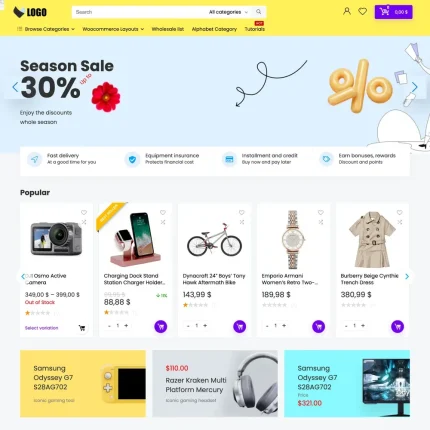 Universal E-commerce Website Design with Free VPS Web Hosting