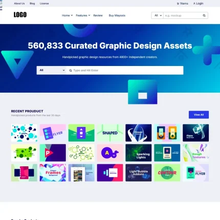 Graphic Marketplace Website Design with Free VPS Web Hosting