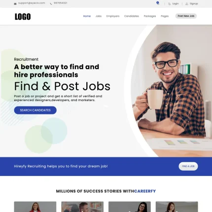 Hiring Platform Website Design with Free VPS Web Hosting