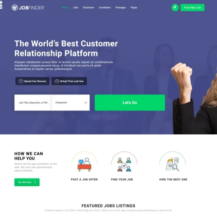 Job Finder Website Design with Free VPS Web Hosting