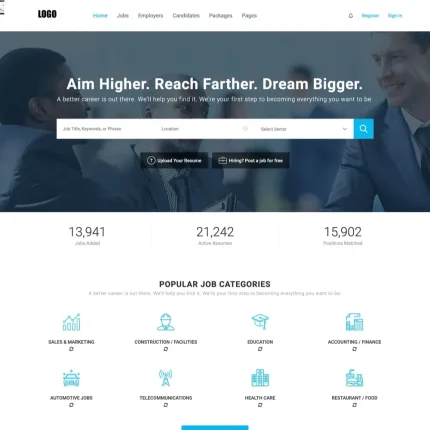 Job Portal Website Design with Free VPS Web Hosting