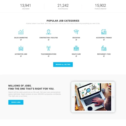 Job Portal Website Design with Free VPS Web Hosting