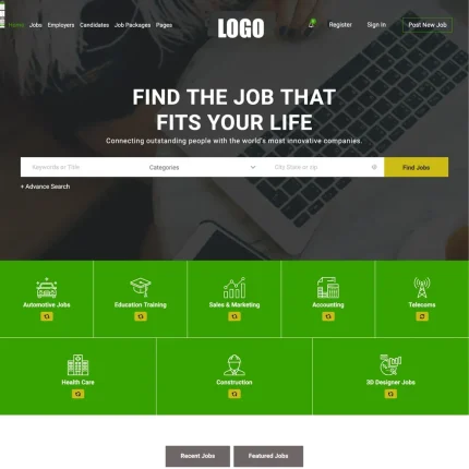 Online Job Website Design with Free VPS Web Hosting